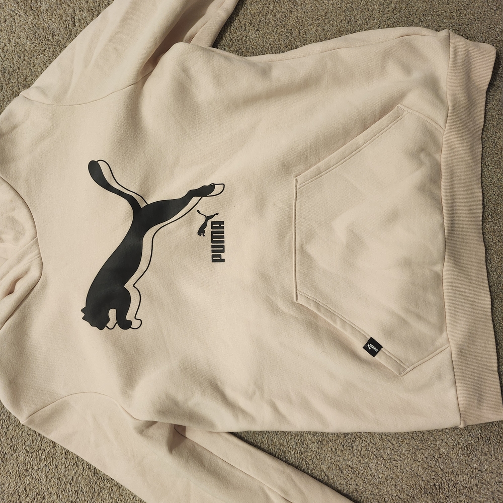Puma Cream Hoodie with Black Logo